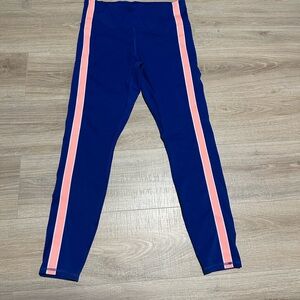 Under Armour Blue Leggings with Pink Stripes New size XL